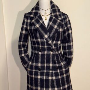 Plaid Double-Breasted Women's Coat